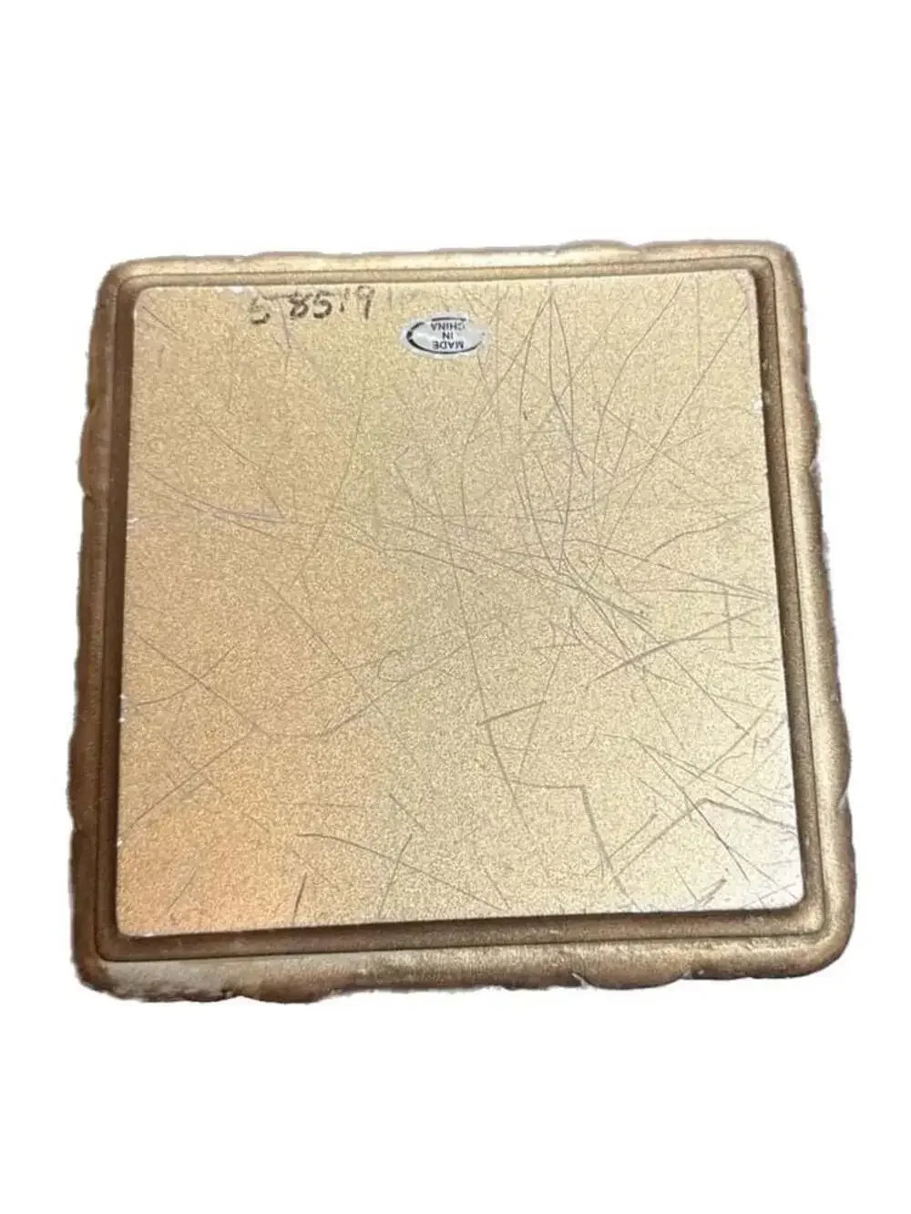 Vintage World Bazaars Golden Acanthus Leaf Scroll Plaster Trinket Box